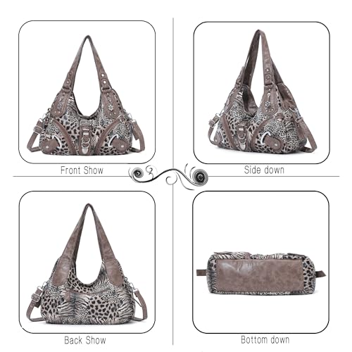 Angelkiss Hobo Purses and handbags for Women Satchel Handbag Women Purses Large Daily Shoulder Bags | Purses - color: Brown-leopard