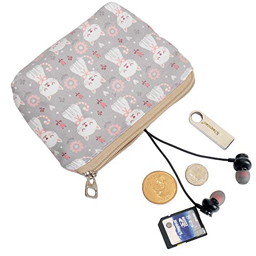 Women and Girls Cute Fashion Coin Purse Wallet Bag Change Pouch Key Holder - color: Cute Cat Pattern