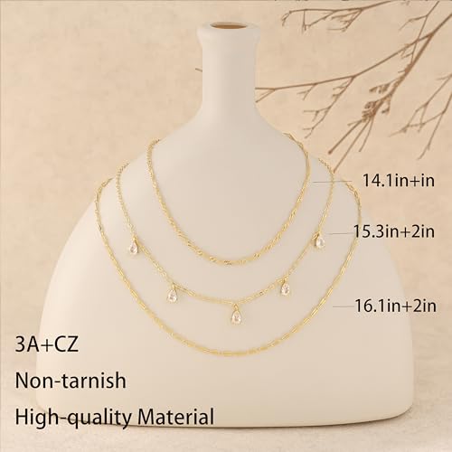 Layered Necklaces For Women,Dainty Gold Plated Necklace Stack Prom Layering Necklaces For Women Trendy Chain Cross Choker Necklace Set Fashion Accessories - color: 3set-1