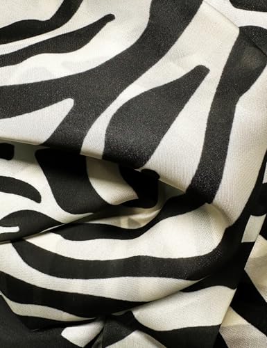 CHUNG Women's Scarf Hair Bandanas Square 27.5" Satin Wrap Fashion Pattern Scarves Emulation Silk Handbag Ribbons Necktie - color: Zebra Stripe