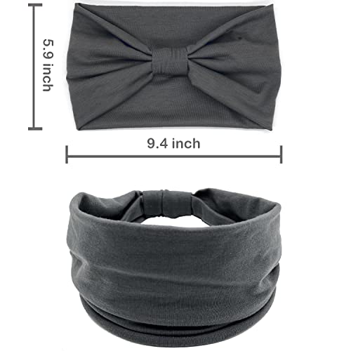 IVARYSS Wide Headbands for Women, Neutral Knotted Head Wraps Turbans, Large African Style Head Bands Hair Accessories, 6 Pack - color: Neutral Color