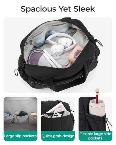 BAGSMART Gym Bag for Women, Duffle Bag for Travel with Wet Pocket, Lightweight Carry on Weekender Duffel, Water Resistant - color: Classic, size: Medium
