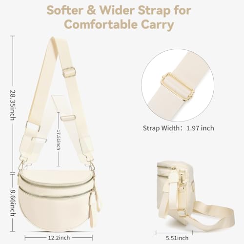 Checkered Crossbody Bag for Women Bum Bag Spacious Nylon Fanny Packs Cross Body Shoulder Purses Bag Handbags - color: Beige