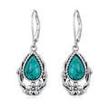 Natural Turquoise Earrings for Women Dangling 925 Sterling Silver Dangle Earrings Western Jewelry Christmas Gift for Sister Mother - style: F-Flowers Earrings-2