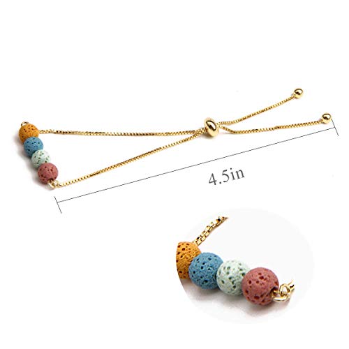 Jardme Essential Oil Diffuser Bracelets, 14K Gold Link Bracelets for Women, Birthday Gifts for Women Mom - color: Chroma Lava