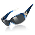 TJUTR Polarized Sunglasses for Women with Wrap Around Butterfly Design, Trendy Jackie-O Style for UV400 Protection - color: A4 Gradient Blue Frame Grey Lenses