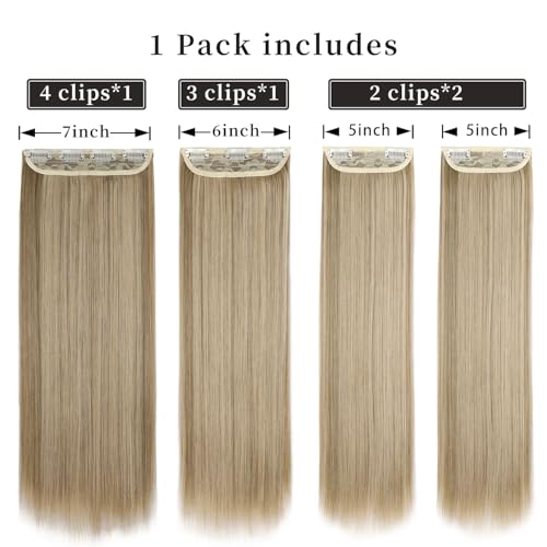 Hair Extensions Straight Clip in Hair Extensions Clip ins - Soft and Thick (20 Inches, 4Pcs, 8AH613#) - color: 8AH613#