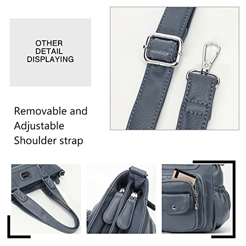 KL928 Large Purses for Women Shoulder Bag Tote Handbags Stylish Vegan Leather Hobo Bags Ladies, A-Black-4 | Large - color: Z-peacock Blue