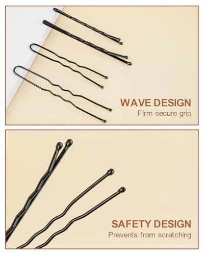 MAORULU Hair Bobby Pins with Cute Case, 250 CT Hair Pins for Buns, Premium U Hair Accessories for Women, Girls and Kids, Great for All Hair Types (Variety U & Bobby Pins Black) - color: Variety U & Bobby Pins Black