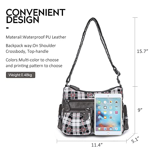 Angel Kiss Crossbody Bags for Women, Ladies Shoulder Handbags and Purses Medium Faux Leather Pocketbooks | Ladies - color: 23white/Grey