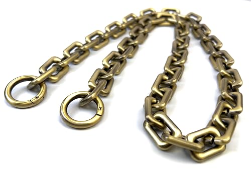 VersaKits 33.85'' Brass Heavyweight Chunky Purse Chain Strap | Premium Zinc Alloy Luxury-Inspired Design Wear-Resistant Finish Easy Clip-On Installation DIY Bag Upgrades - color: Brass, size: 33.85''(86cm)