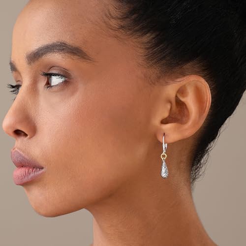 LeCalla 925 Sterling Silver Drop & Dangle Earrings for Women | Handmade Hammered Textured Drop Dangle Earring Jewelry | Women's Hammered Earrings Jewelry for Gift Mom Wife - color: Hammered Teardrop