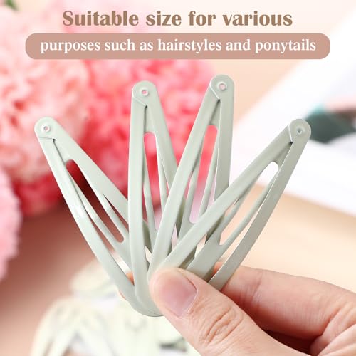 WILLBOND 30 Pieces 3.1 Inch Large Metal Snap Hair Clips Nonslip Barrettes Women Hair Accessories (White) - color: White, style: Minimalist