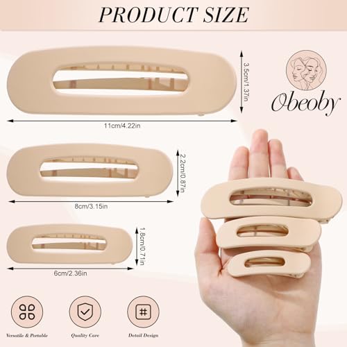 15 PCS Flat Hair Clips, Neutral Color Flat Claw Clips 3 Sizes Hair Claws for Women Girls Thin Hair Medium and Small Hair Clip, Birthday Mothers Day Gifts - color: Neutral colors