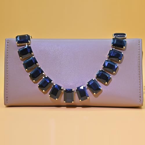 Fashionable Chunky Plated Tennis Rhinestone Statement Necklace Jewelry Set for Women Multicolor gem necklace with Great Sparkle and Shine Design for Women to Easy Match - color: black square rhinestone
