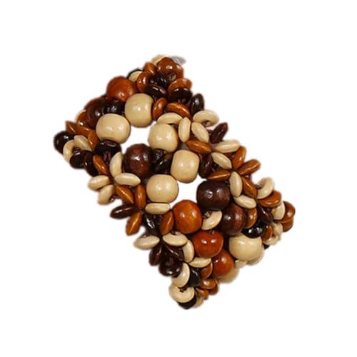 Bohemian Wooden Bead Bracelets Boho Colorful Handmade Elastic Stretch Bracelets Design for Women Summer Beach Festival Jewelry - color: Brown