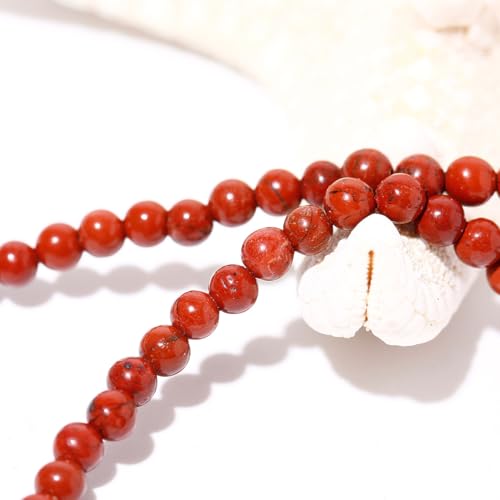 Simple Choker Necklace for Women Real Stone and Crystals Necklaces 4mm Beaded Choker Jewelry Meditation Gift for Women (16"+2") - style: Redstone