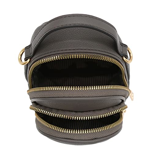 FashionPuzzle Two Compartment Mini Crossbody Bag | Two Compartment - color: Dark Grey