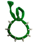athizay Boho Charm Thread Choker Necklace – Braided Bohemian Choker with Oxidized Silver Dangle Charms | Handmade Boho Jewelry for Women - color: Green, silver