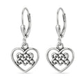 LeCalla 925 Sterling Silver Leverback Drop Earrings | Lightweight Celtic-Knot Filigree Heart Teardrop Dangle Earring for Women's Gift for Her - color: Heart Celtic Knot