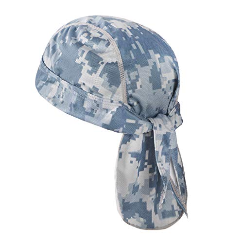 PURFUN Men Women Breathable Cycling Bandana Headscarf Adjustable Sweat Wicking Quick Dry Mesh Head Scarf Wrap Liner Skull Cap - color: Light Blue
