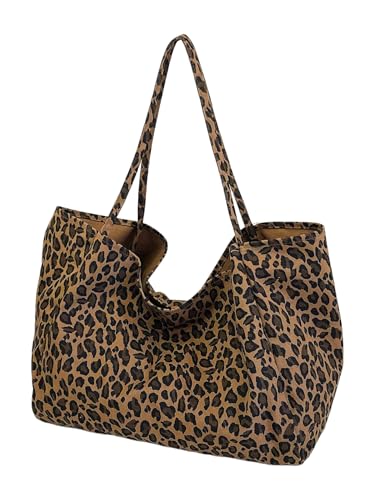 MakeMeChic Women's Leopard Tote Bag Cheetah Oversize Shoulder Bag Weekender Bag - color: Multicolor a