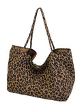 MakeMeChic Women's Leopard Tote Bag Cheetah Oversize Shoulder Bag Weekender Bag - color: Multicolor a
