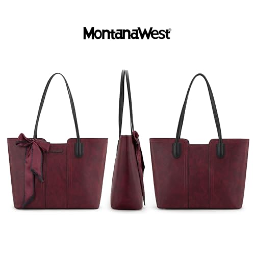 Montana West Tote Bags for Women Top Handle Satchel Purses - color: Dahila Red