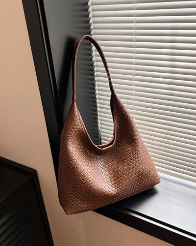 2026 Leather Tote Bag for Women Top-handle Shoulder Bag, Hobo Bags Large Capacity Soft Vegan Crossbody Handbag Underarm - color: Hobo Bag Brown