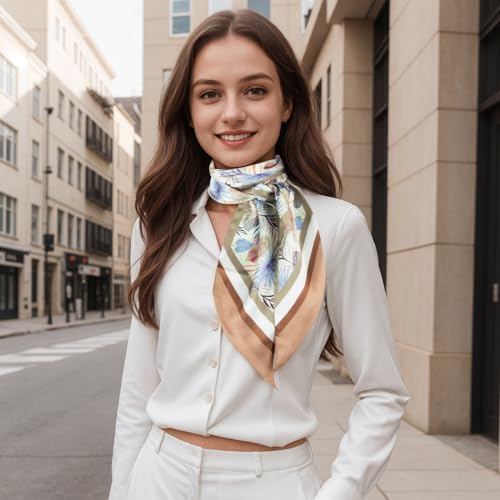 RIIQIICHY Hair Scarf for Women Like Silk Scarves Headband Neck Scarfs Twilly Purse Accessories - color: C018