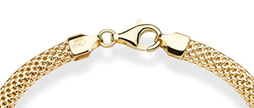 Miabella 18K Gold Plated 925 Sterling Silver Italian 5mm Mesh Link Chain Bracelet for Women, Made in Italy - style: Length 7 Inches (women's small)