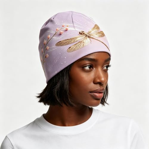 Tenna Teki Women Slouchy Beanie Chemo Hat Cancer Caps for Patient | Autumn Spring Lightweight Comfortable Breathable Beanie for Men - color: Lavender