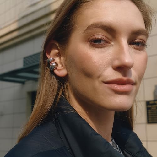 Ear Cuffs Non Piercing - Chunky Gold Ear Cuff Clip on Cartilage Earrings Non Tarnish Fake Earrings No Pierced Fashion Accessories Trendy Gold Jewelry Gifts - style: Silver-Middle