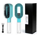 2-in-1 Manual Non-Electric Detangler Hair Brush with Built-In Mister Spray, Wet & Dry Detangling Brush for Curly, Wavy & Straight Hair, No-Tangle Anti-Frizz Brush，Reservoir 50ml（Mint Turquoise) - color: Mint Turquoise