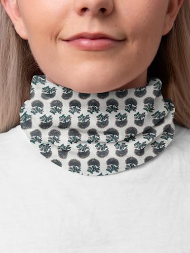AVKA Studio 100% Cotton Bandanas for Women & Men, 2 Pack 20x20 Inch, 22x22 inch Hand Printed, Lightweight Cotton Handkerchief - color: White & Green, size: 20 x 20 Inches