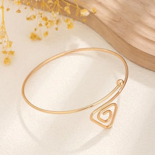 Long tiantian Gold Arm Cuff Upper for Women Bangle Bracelets Upper Arm Cuff Bracelet Trendy Armband Beach Jewelry Trendy Stuff Gifts - color: C8:gold Arm Cuff