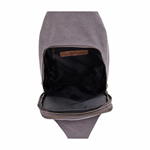 Glacier Canvas Concealed Carry Sling Bag Crossbody Backpack Purse for Men Women | Concealed Carry - color: Grey