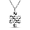 LeCalla 925 Sterling Silver Knot Pendant Necklace for Women | CZ Infinity Celtic Knot Heart Shaped Necklace | Graduation Birthday Gifts for Anniversary - color: Infinite Celtic Love Knot