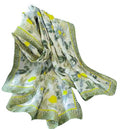 Acotavie Scarfs for Women Fashion Scarves Long Floral Pattern Scarf Headscarf Lightweight Sunscreen Shawls - color: Green Yellow