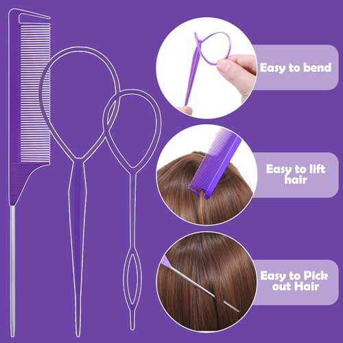 Auroray Hair Accessories for Girls, 1784 Pcs Elastic Ties Set 24 Color Rubber Bands With Organizer Box Cotton Baby Ties Styling Tool Set Clips Elastic Cutter Scissor