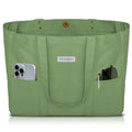 HOMESPON Large Canvas Tote Bag for Women Everything Bag with Pockets and Laptop Sleeve - color: Green