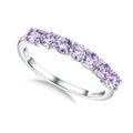 3.5mm Stackable Rings S925 Sterling Silver Created Birthstone & Cubic Zirconia Ring for Women Wedding Bands Anniversary Birthday Jewelry Size 6 to 10(with Box) - color: 06-Created Alexandrite-Jun