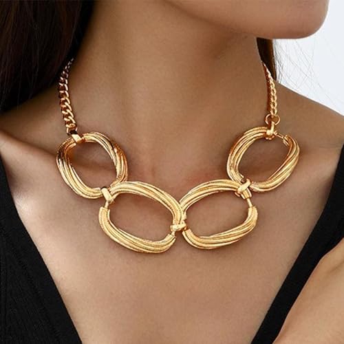 choice of all Chunky Gold Necklace Statement Necklace for Women Punk Chain Thick Gold Choker Jewelry Trendy Birthday Gifts - color: N1:chunky gold necklace