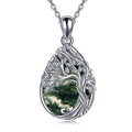 ONEFINITY Tree of Life Necklace 925 Sterling Silver Abalone Shell Celtic Knot Pendant Necklace for Women Jewelry - style: Moss Agate Tree of Life