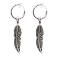Silver Small for Women Comfortable Plastic Invisible Clip On Hoop Earrings Men Fake Nose Ring Faux Lip Septum Ring Fake Cartilage Earrings 12 mm Spike Cross Feather 15mm Unisex Gold Non Piercing Lobes - color: Feather
