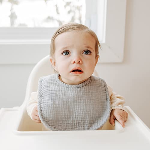 Konssy Muslin Baby Bibs 8 Pack Baby Bandana Drool Bibs Cotton for Unisex Boys and Girls, Soft Absorbent Set for Teething and Drooling - color: Clay