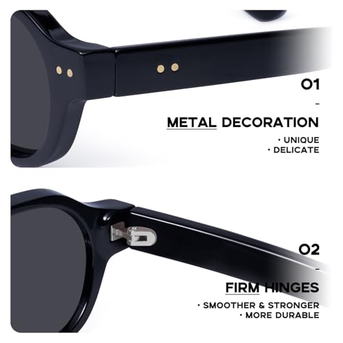 mosanana Retro Hexagon Sunglasses for Women Trendy Small 2026 MS52595 - color: C1 Black/Grey
