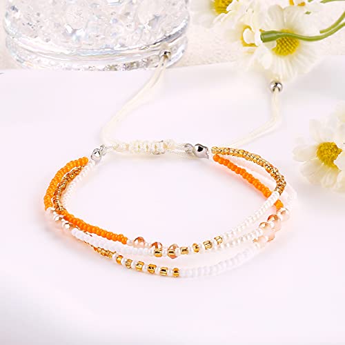 SUMMER LOVE Boho Bohemian Beaded Anklet Bracelets for Women Unique Colorful Pretty Beach Anklet,Handmade - color: Color 7#