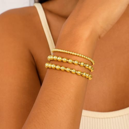 Gold Beaded Cross Bracelet for Women, 14K Plated Adjustable Stackable Dainty Bracelets, Non Tarnish Fashion Jewelry Set Gifts for Women Birthday Friendship - color: Colors-12