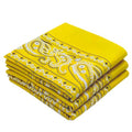 Classic Paisley Bandanas - 3 Pack Gift Set, 100% Cotton, 22x22 Inches - color: Yellow